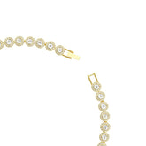 Una Angelic Tennis necklace, Round cut, White, Gold-tone plated